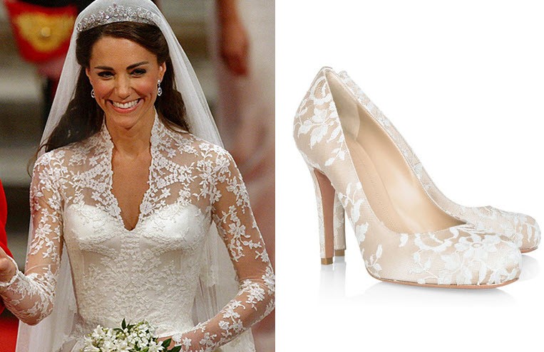 Scarpe Da Sposa Con Pizzo.Kate Middleton Di Scarpe Da Sposa Abiti Sposa